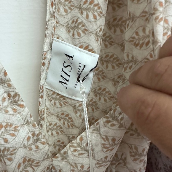 Misa Los Angeles Paisley Floral Boho Dress Emala V Neckline Vacation Sz Small - Picture 3 of 8